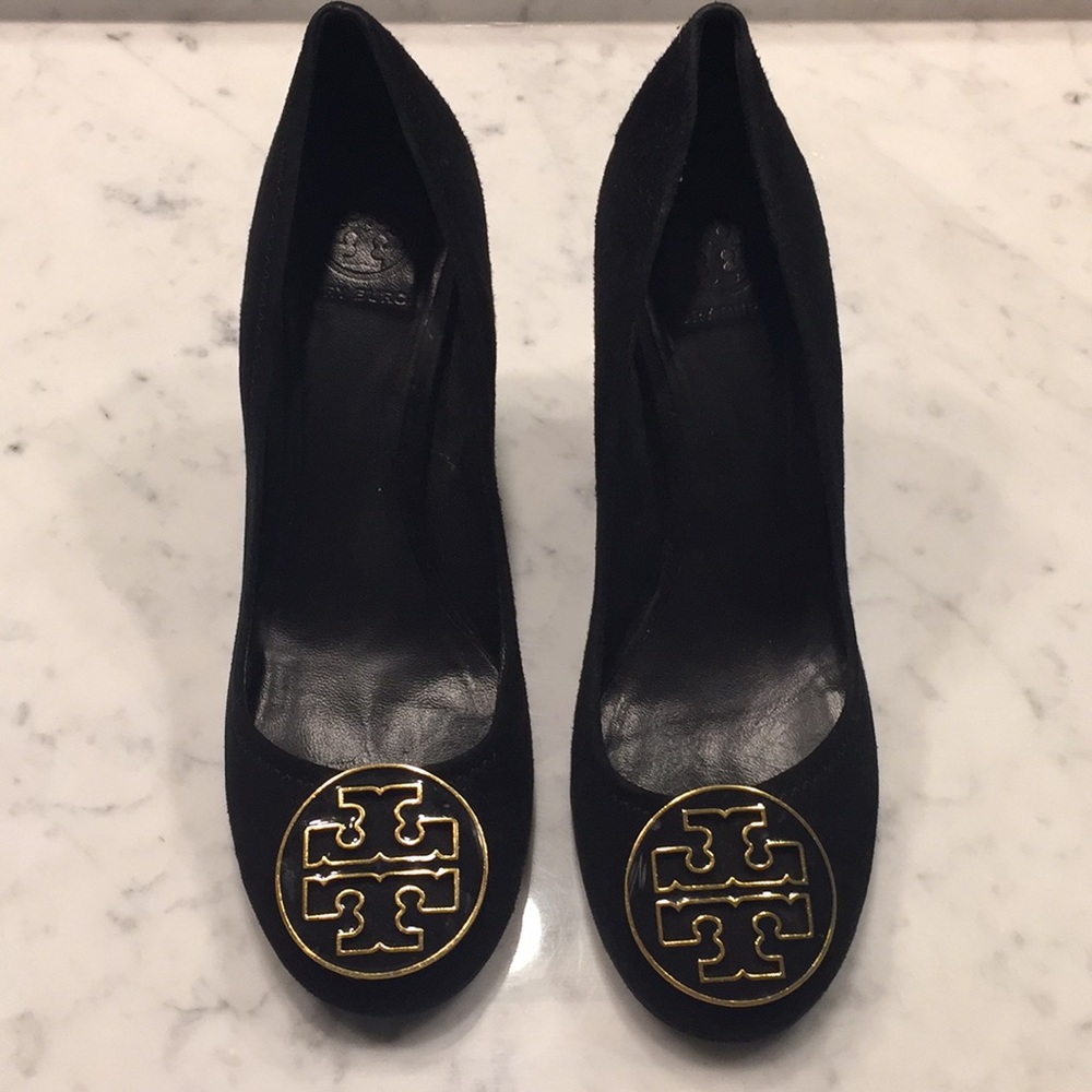 Tory Burch size 9 black and gold heels